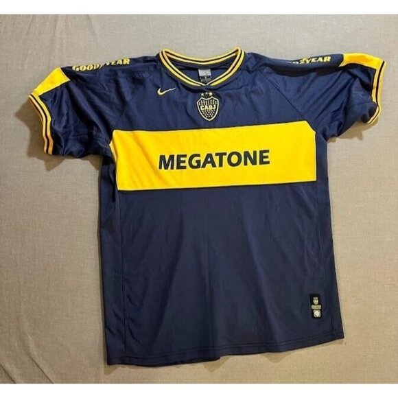 Boca Juniors Megatone (Argentina) Home Nike Jersey Mens 5 Blue Short Sleeve - Picture 1 of 12